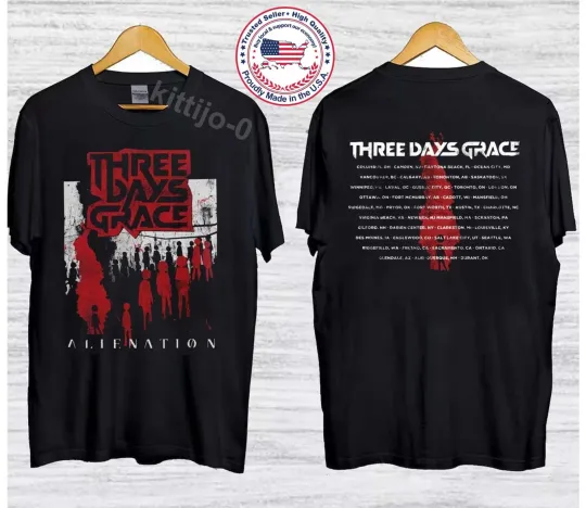 Discover NEW!!! Three Days Grace Alienation 2025 Tour Merch T-Shirt
