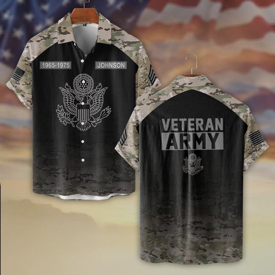 Discover Camo Veteran Custom Hawaiian Shirt
