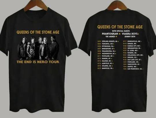 Discover Queens of the Stone Age The End is Nero Tour 2023 tshirt