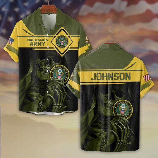 Discover The Warrior’s Skull – Military Pride Never Dies Hawaiian Shirt