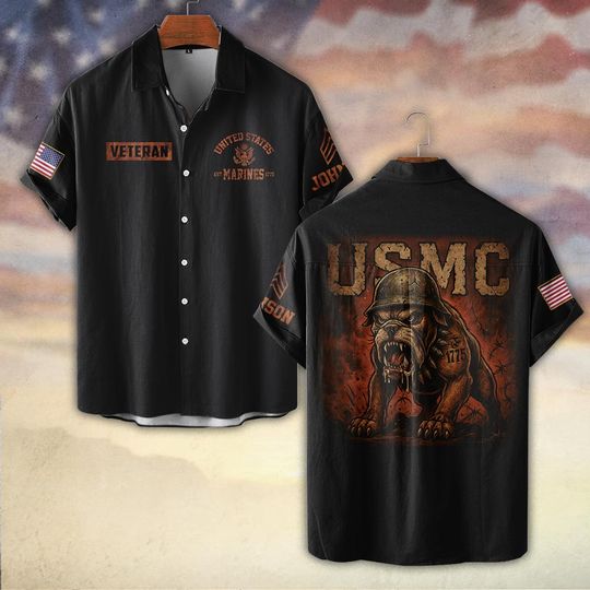 Discover Customized United States Marines Devil Dogs Hawaiian Shirt