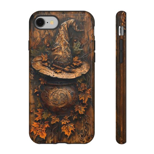 Discover Witchy Halloween Phone Case Cauldron & Hat Gothic iPhone Cover