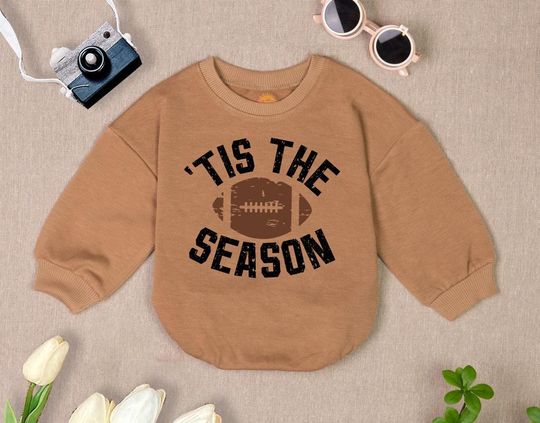 Discover Tis The Season Romper, Football Outfit, Cute Newborn Bodysuit, Game Day Baby Bodysuit, American Football Baby Clothes, Cute Baby Gift Outfit