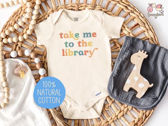 Discover Library Baby Onesie, Take Me to the Library Bodysuit, Bookworm Baby Romper
