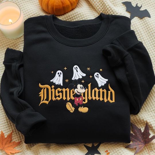 Discover EMBROIDERED Disneyyland Halloween Sweatshirt, Mickeyy mouse Ghost Shirt, Spooky Disneyyy Fall Sweater, Disneyyy Ghost Shirt, Mickeyy's Not So Scary
