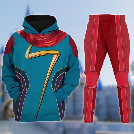 Discover Kamala Khan 3D Adult Hoodie, Superhero Movie Cosplay Costume Hoodie, Kamala Khan Halloween