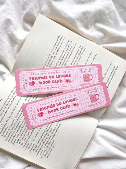 Discover Friends To Lovers Bookmark | Book Club Admit One Bookmark | Bookmark Ticket | Romance Bookmark | Friends To Lovers Trope