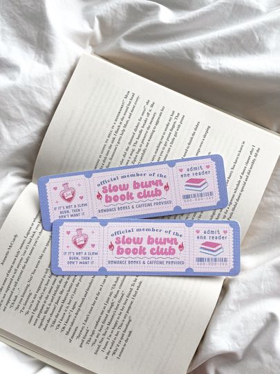 Discover The Slow Burn Book Club Bookmark | Bookmark Ticket | Bookish Gift | Book Club Bookmark | Romance Era Bookmark