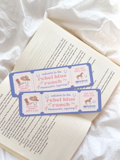 Discover Rebel Blue Ranch Bookmark | Done and Dusted | Book Club Admit One Bookmark | Bookmark Ticket | Cowboy Bookmark