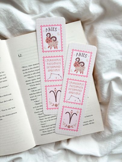 Discover Aries Star Sign Bookmark | Zodiac Star Sign Bookmark | Cute Star sign Bookmark | Horoscope Bookmark | Bookish Gift | Lucky Girl