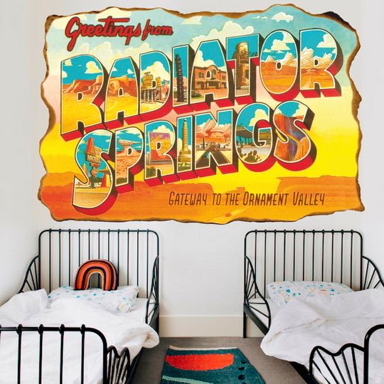 Discover Radiator Springs Wall Decal, Retro Car Wall Sticker, Wall Decals, Wall Art, Decor