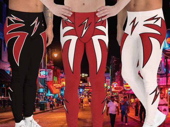 Discover Mens Leggings Wrestling Icon, 90s Glam Rock Fashion Leggings,