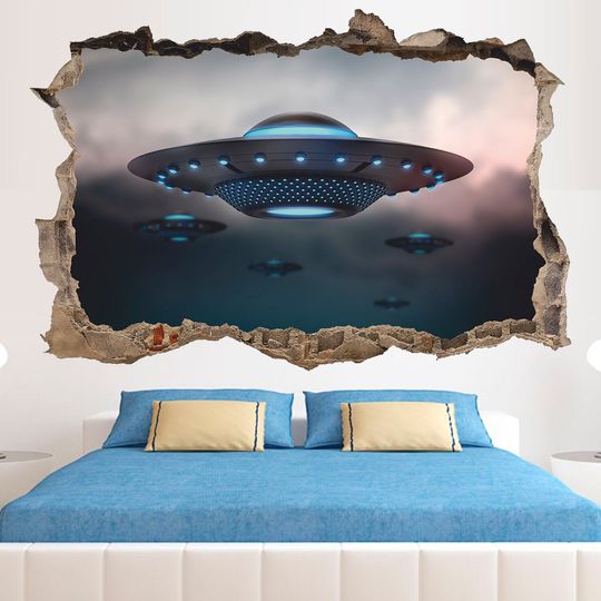 Discover Flying Saucer Wall Decal, Starship Wall Sticker, Star War, Space, Wall Decals
