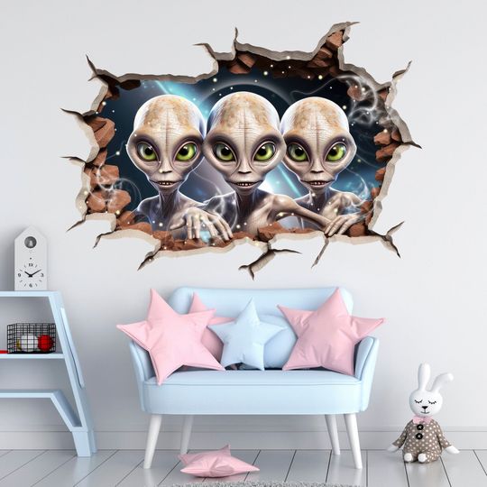 Discover Aliens Wall Decal, Space Wall Sticker, Universe, Cosmos, Wall Decals, Wall Art