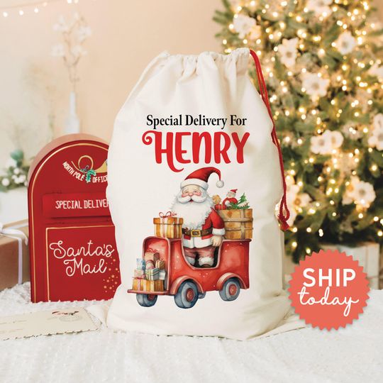 Discover Christmas Santa Gift Bags, Custom Holiday Delivery Gift Bags