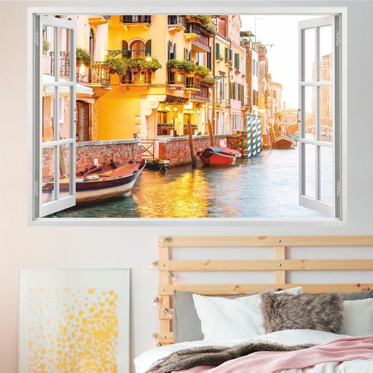 Discover Venice Wall Decal, Italy Wall Sticker, City, Wall Decals, Wall Art, Decor