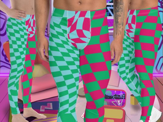 Discover Mens Leggings Glitchcore Harlequin, Pro Wrestling Tights
