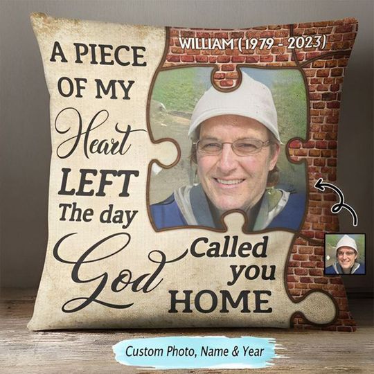 Discover Custom Photo A Piece Of My Heart Is At The Rainbow Bridge -Custom Pillow
