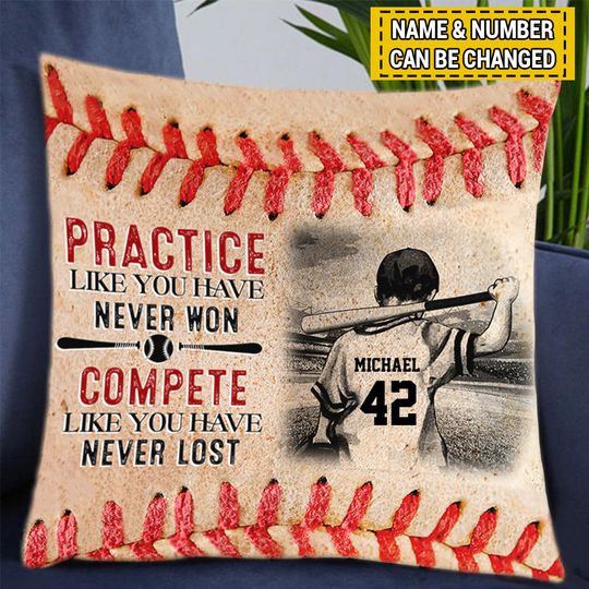 Discover Personalized Practice Like You Have Never Won Gifts For Baseball Boy Pillow