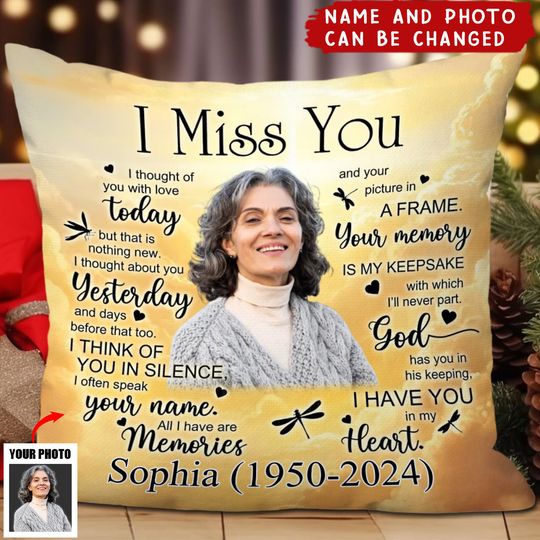 Discover Personalized Memorial I Miss You Pillow