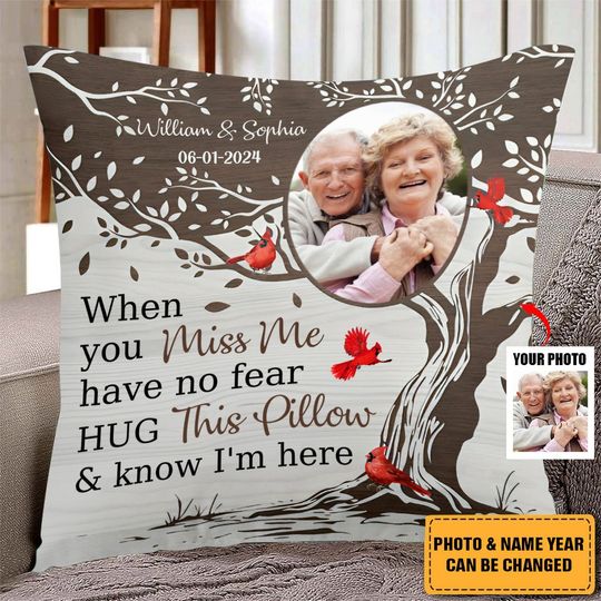 Discover Memorial Hug This Pillow & Know I'm Here - Personalized Photo Pillow
