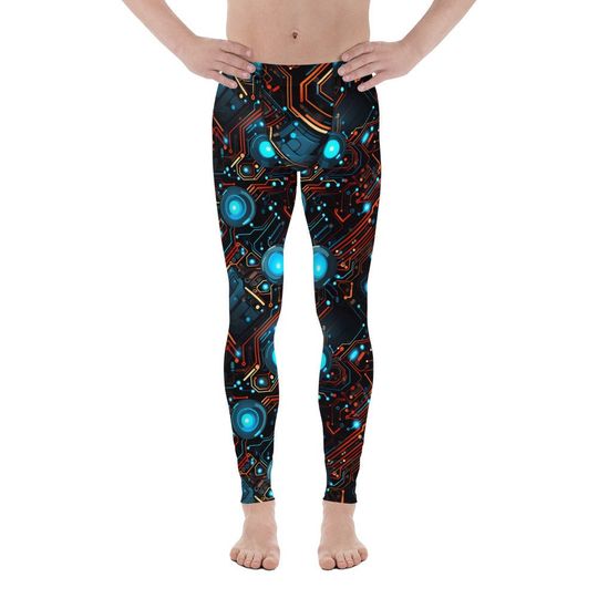 Discover Techno-Electronica Pattern 1 Men's Leggings
