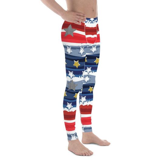 Discover Patriotic Stars & Stripes Abstract Men's Yoga Pants Leggings