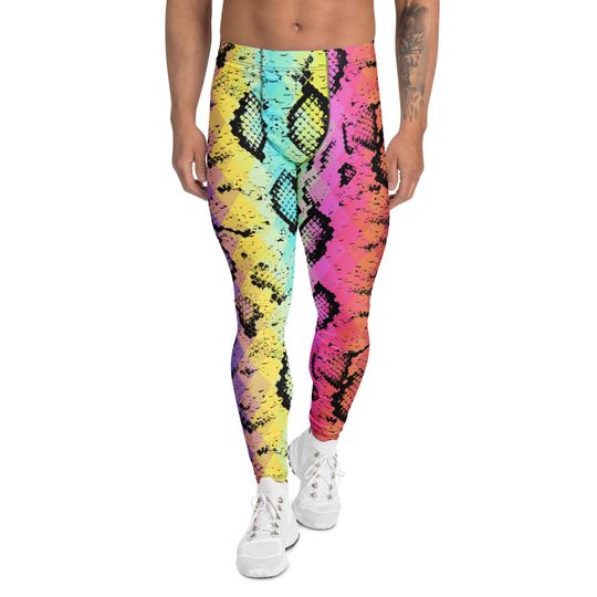 Discover Rainbow Snakeskin Men's Leggings