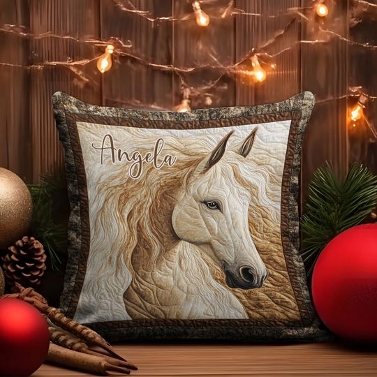 Discover Love Horses - Personalized Horse  Pillow