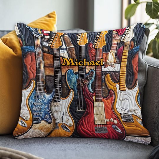 Discover Beautiful Guitars - Personalized Guitar Pillow