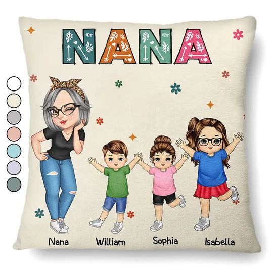 Discover Nana Grandma Mom Kid - Personalized Pillow