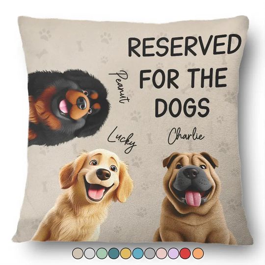Discover Reserved For The Dogs 3D Effect - Personalized Pillow
