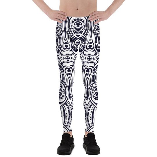 Discover Mens Leggings - Meggings - Ta Moko Polynesian Maori Tattoo Print
