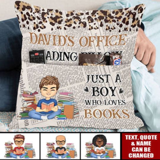 Discover Just One More Chapter Boy Version - Personalized Pocket Pillow