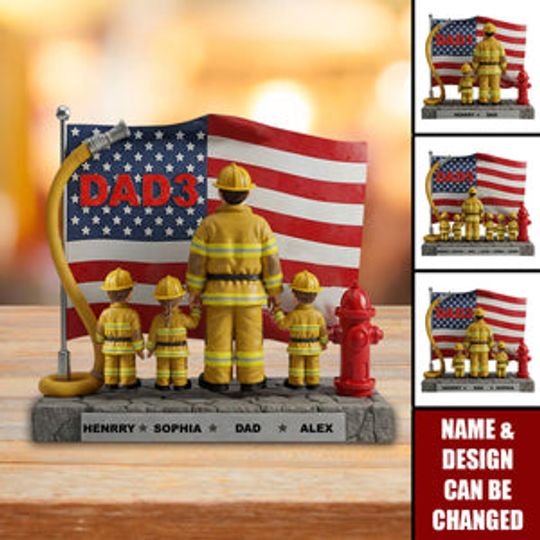 Discover Firefighter Dad - Personalized Firefighter Custom Shaped Acrylic Plaque
