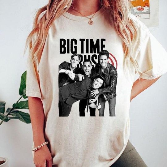 Discover Big Time Rush Group Hug Shirt, Retro Boyband Fan Gift