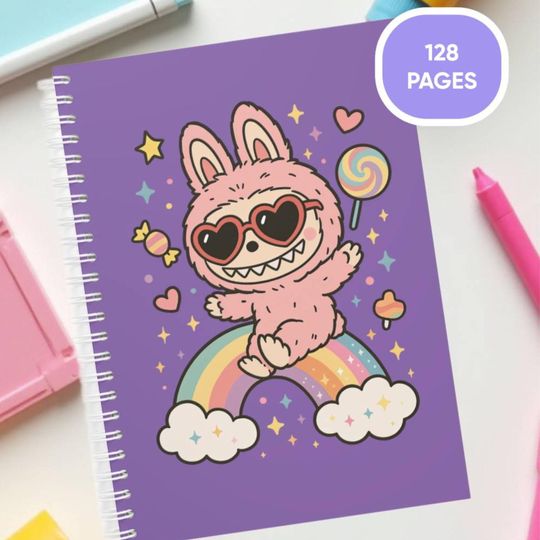 Discover Labubu notebook, school supplies, office supplies, lined notebook, gifr for girls, gift for students, back to school labubu gift