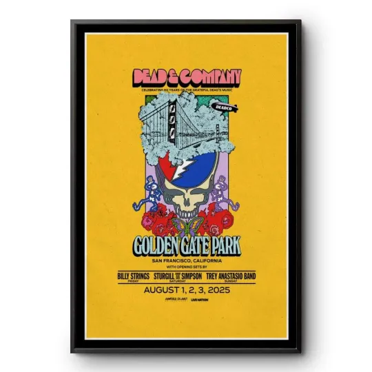 Discover Dead & Company Golden Gate Park San Francisco, CA Aug 1-2-3 2025 Tour Poster