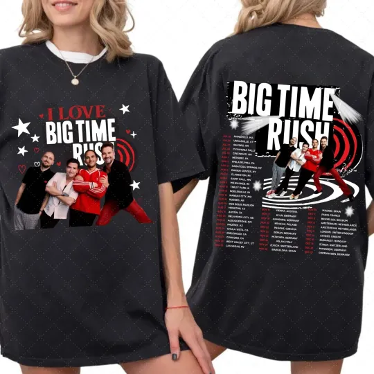 Discover Big Time Rush Shirt, Big Time Rush in Real Life Worldwide Tour 2025 T-Shirt