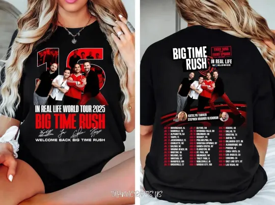 Discover Big Time Rush in Real Life Tour 2025 Shirt, Big Time Rush 2025 Concert T-Shirt