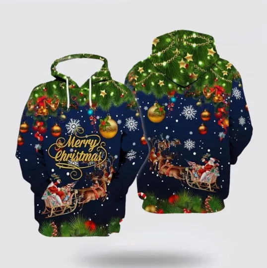 Discover Christmas Santa Claus All Over Print 3D Hoodie For Men & Women Size S-5XL