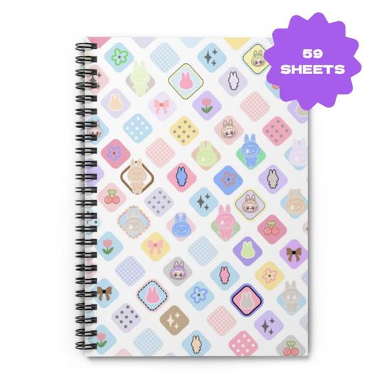 Discover Labubu notebook, ruled line spiral notebook, gift for students, funny school supplies, gift for labubu lovers, gift for labubu fan