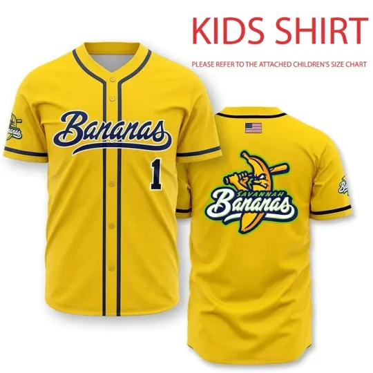 Discover Collection Savannah Bananas Baseball Jersey Team AOP 3D Yellow US1450