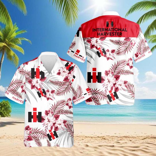 Discover International Harvester Hawaiian Flower Shirt, Printing Aloha Shirt, Farm & Tractor Shirt