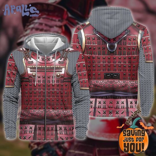 Discover Samurai Armor All Over Print Costume Zip Hoodie