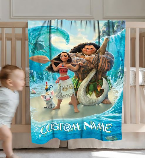 Discover Custom Name Princess Blankets moanaa Fleece Blanket, moanaa 2 Fleece Blanket
