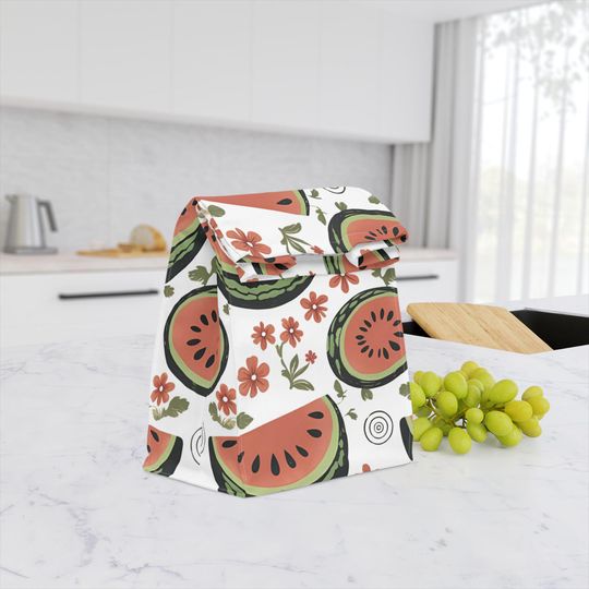 Discover Watermelon Reusable Lunch Bag Summer Fruit Insulated Lunch Tote Eco-Friendly Sack for School, Work, Picnics Pink Back to School Teacher Gift