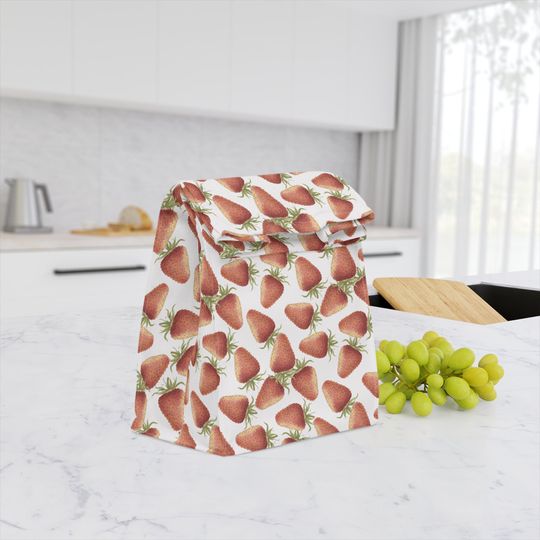 Discover Strawberry Fabric Insulated Lunch Bag
