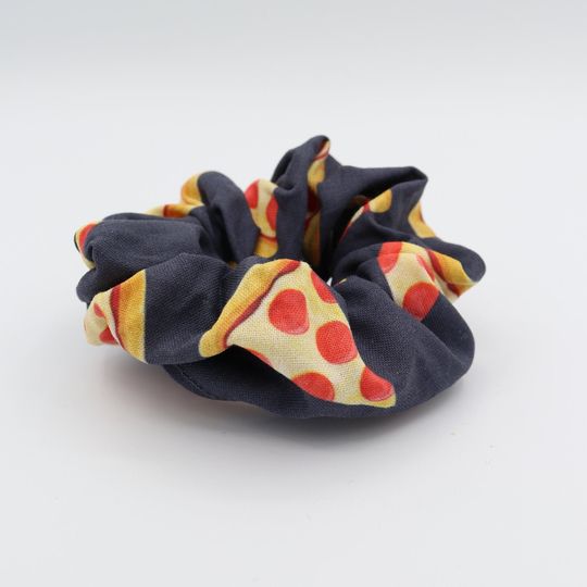 Discover Pizza Scrunchie, Pepperoni Pizza Slice Scrunchie, Pizza Hair Tie, Pepperoni and Cheese Pizza Ponytail Holder, Pizzeria Pizza Lover Gifts