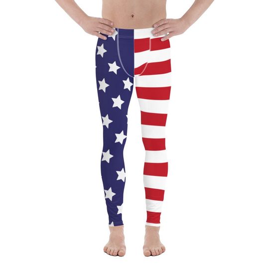 Discover Men's USA Print Leggings. Great for running